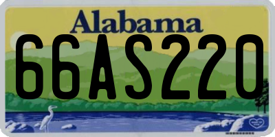 AL license plate 66AS220