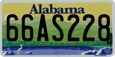 AL license plate 66AS228