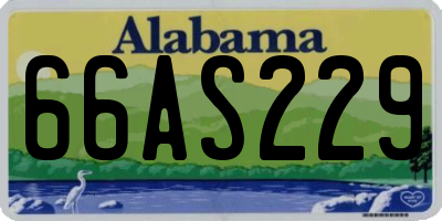 AL license plate 66AS229