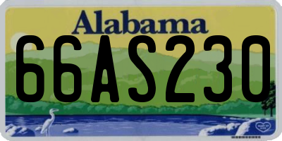 AL license plate 66AS230