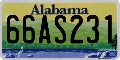 AL license plate 66AS231