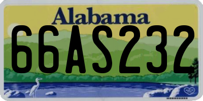 AL license plate 66AS232
