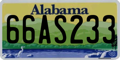 AL license plate 66AS233