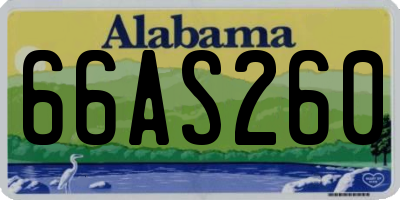 AL license plate 66AS260