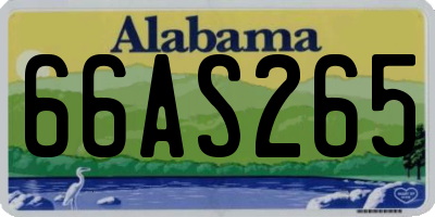 AL license plate 66AS265