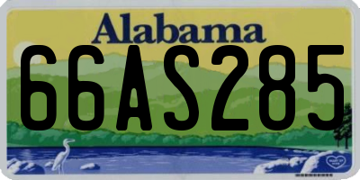 AL license plate 66AS285