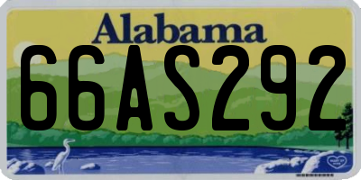AL license plate 66AS292