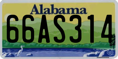 AL license plate 66AS314