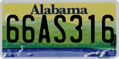 AL license plate 66AS316