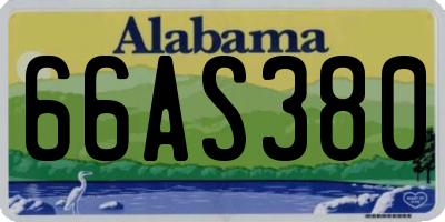 AL license plate 66AS380