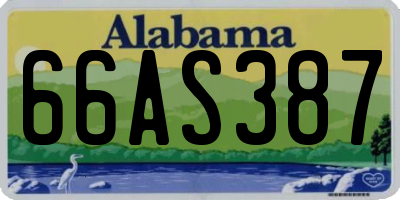 AL license plate 66AS387