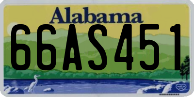 AL license plate 66AS451