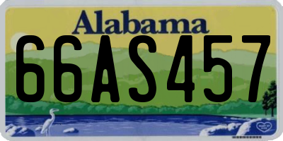 AL license plate 66AS457