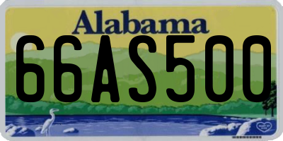 AL license plate 66AS500