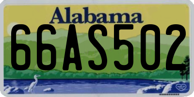 AL license plate 66AS502