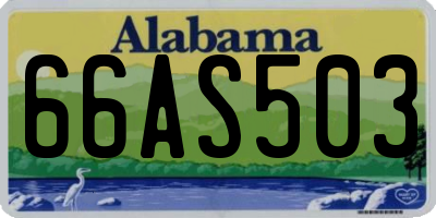 AL license plate 66AS503