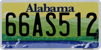 AL license plate 66AS512