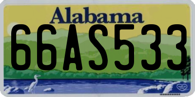 AL license plate 66AS533
