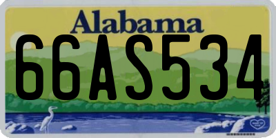 AL license plate 66AS534