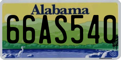 AL license plate 66AS540