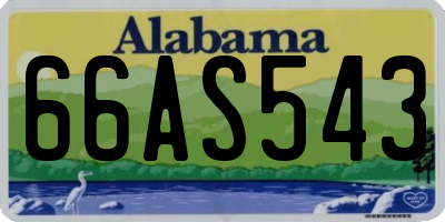 AL license plate 66AS543