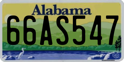 AL license plate 66AS547
