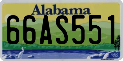 AL license plate 66AS551