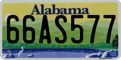 AL license plate 66AS577