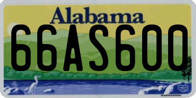 AL license plate 66AS600