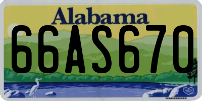 AL license plate 66AS670