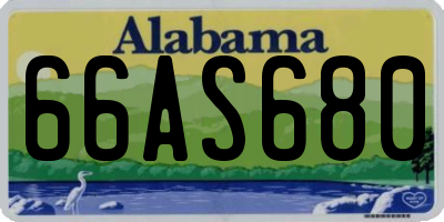 AL license plate 66AS680