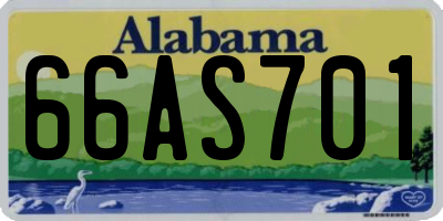 AL license plate 66AS701