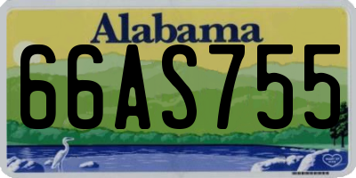 AL license plate 66AS755