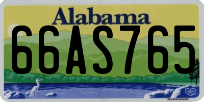 AL license plate 66AS765