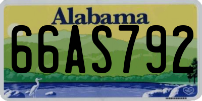 AL license plate 66AS792