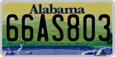 AL license plate 66AS803