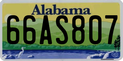 AL license plate 66AS807