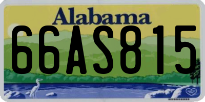 AL license plate 66AS815