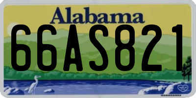 AL license plate 66AS821