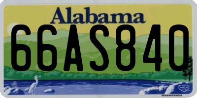 AL license plate 66AS840