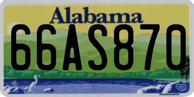 AL license plate 66AS870