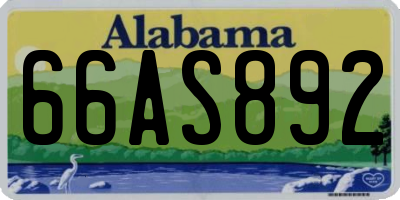 AL license plate 66AS892