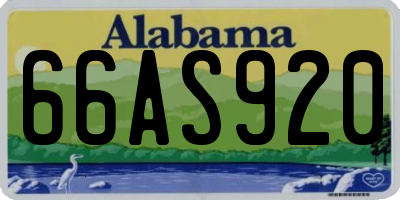 AL license plate 66AS920
