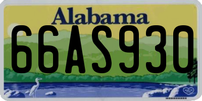 AL license plate 66AS930