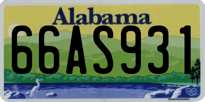 AL license plate 66AS931
