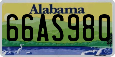 AL license plate 66AS980