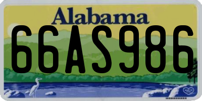 AL license plate 66AS986