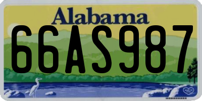 AL license plate 66AS987