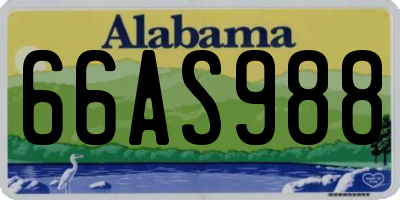 AL license plate 66AS988