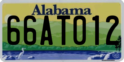 AL license plate 66AT012